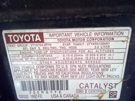 2002 TOYOTA HIGHLANDER, SAGE, LIMITED MODEL,3.0L, AT, AWD, Z25232